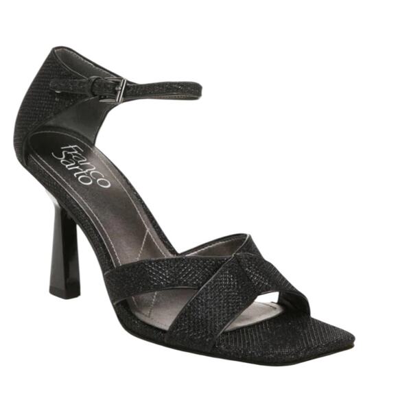 NWOT Franco Sarto Rania 2 Stiletto Cut-Out Heels Black Sandals - Sz 8 - Picture 2 of 13